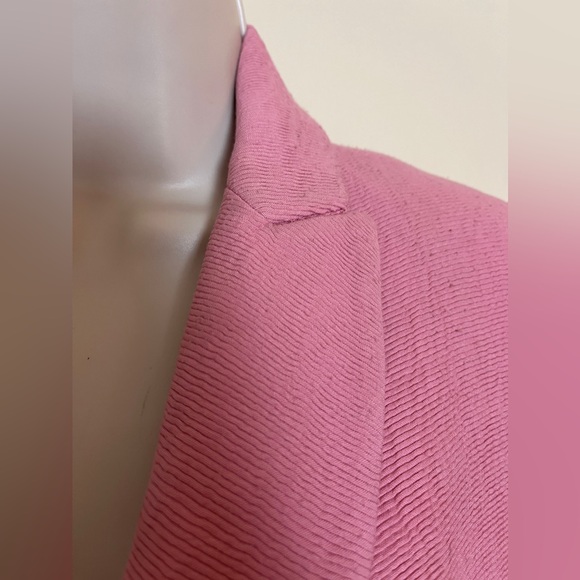 Zara Long Pink Textured Jacket - Picture 5 of 12
